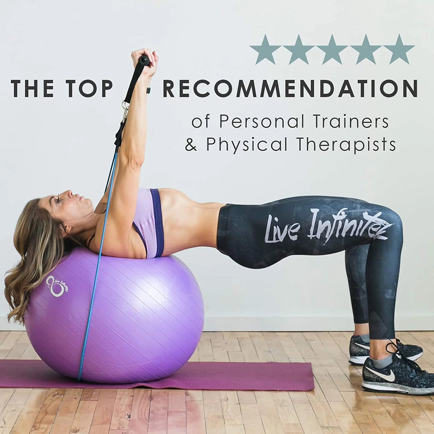 Exercise Ball Extra Thick Workout Pregnancy Ball Chair for Home Workout (Purple, 65Cm)