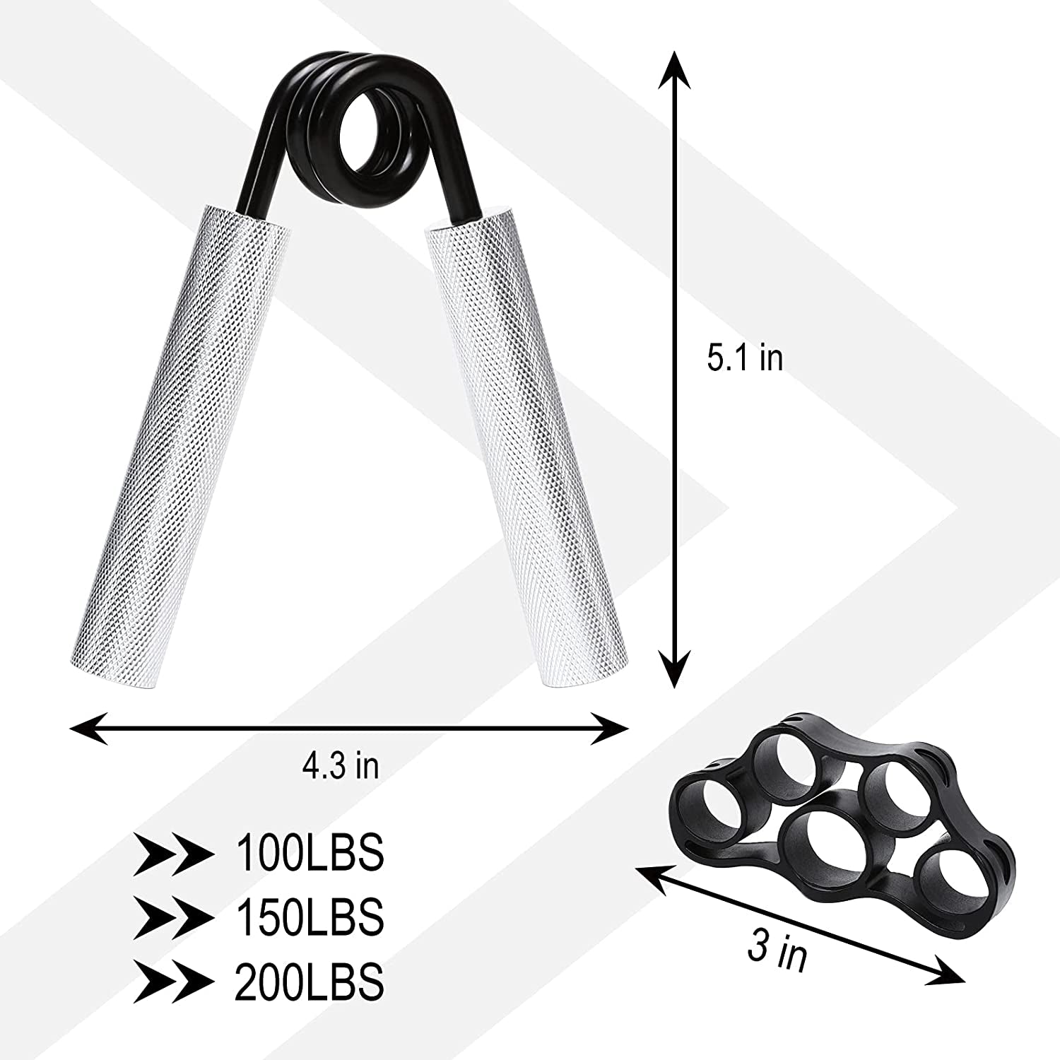 Hand Grip Strengthener Adjustable Hand Gripper,Grip Strength Ring & Stress Relief Ball, Finger Stretcher Resistance,Finger Exerciser,Extensor Bands, for Office Worker