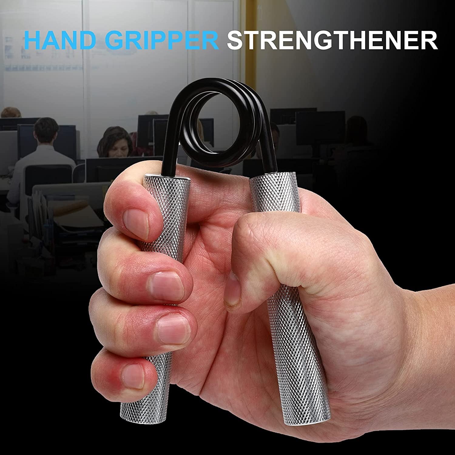 Hand Grip Strengthener Adjustable Hand Gripper,Grip Strength Ring & Stress Relief Ball, Finger Stretcher Resistance,Finger Exerciser,Extensor Bands, for Office Worker