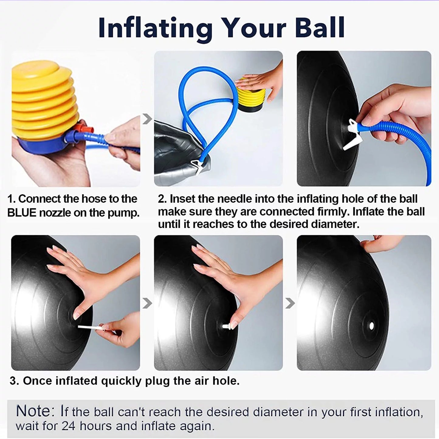 Exercise Ball Extra Thick Yoga Ball Chair, (25.6 In. Silver) Heavy Duty Stability Ball Supports 397 Lbs., Birthing Ball with Quick Pump (Office & Home & Gym)