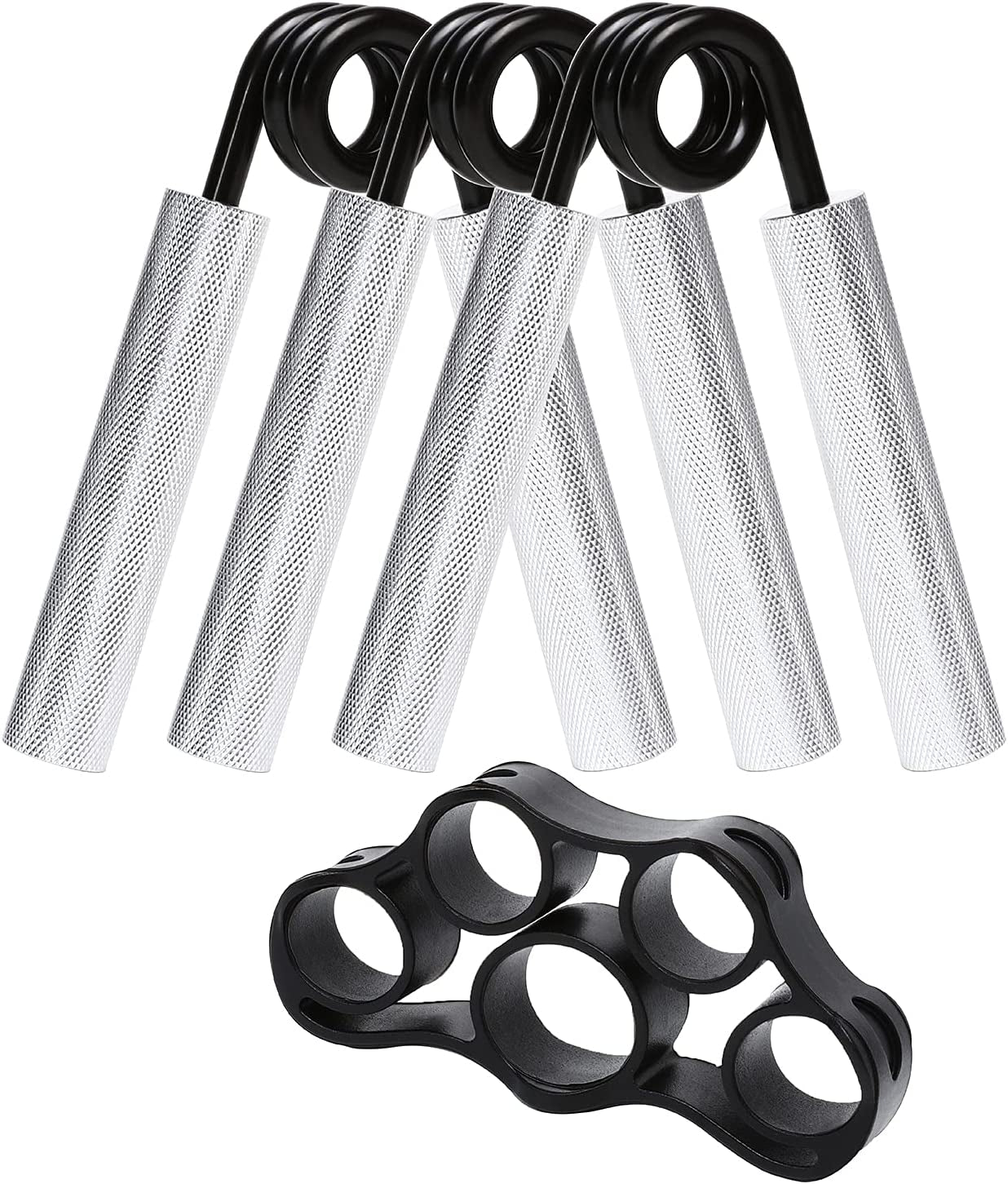 Hand Grip Strengthener Adjustable Hand Gripper,Grip Strength Ring & Stress Relief Ball, Finger Stretcher Resistance,Finger Exerciser,Extensor Bands, for Office Worker