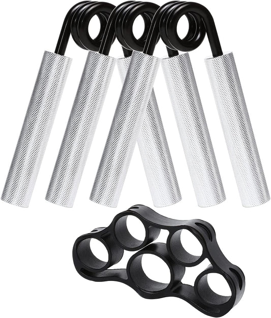 Hand Grip Strengthener Adjustable Hand Gripper,Grip Strength Ring & Stress Relief Ball, Finger Stretcher Resistance,Finger Exerciser,Extensor Bands, for Office Worker